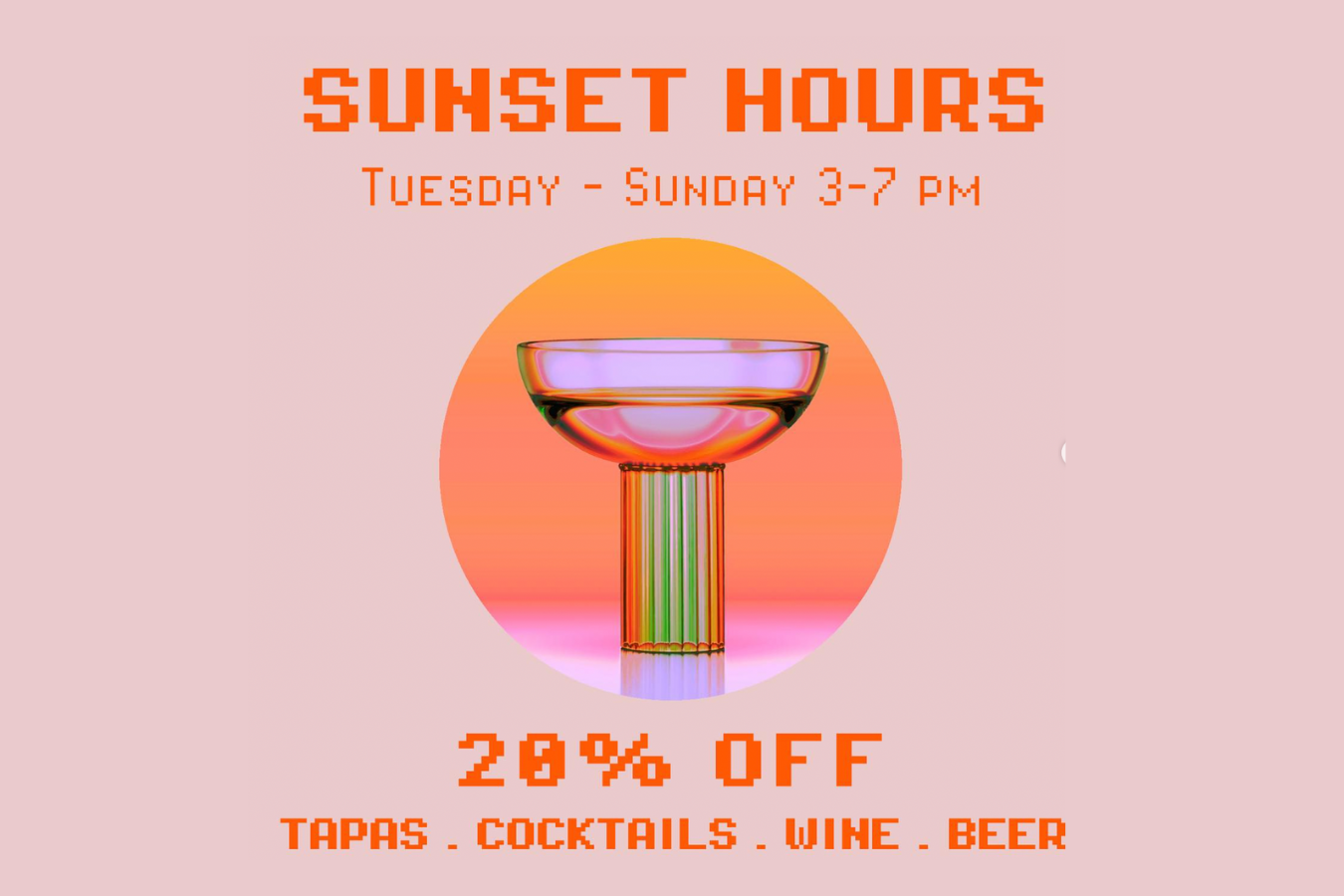 SUNSET HOURS 🍹🍹 Special 20% OFF